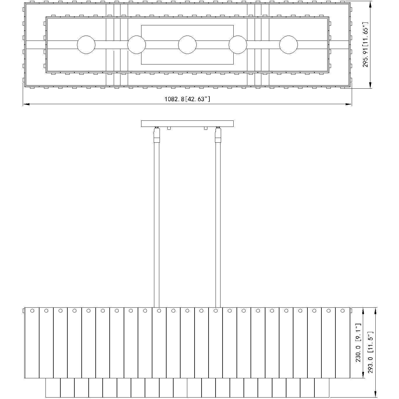 Glacier Linear Chandelier Ceiling Light in Matte Black