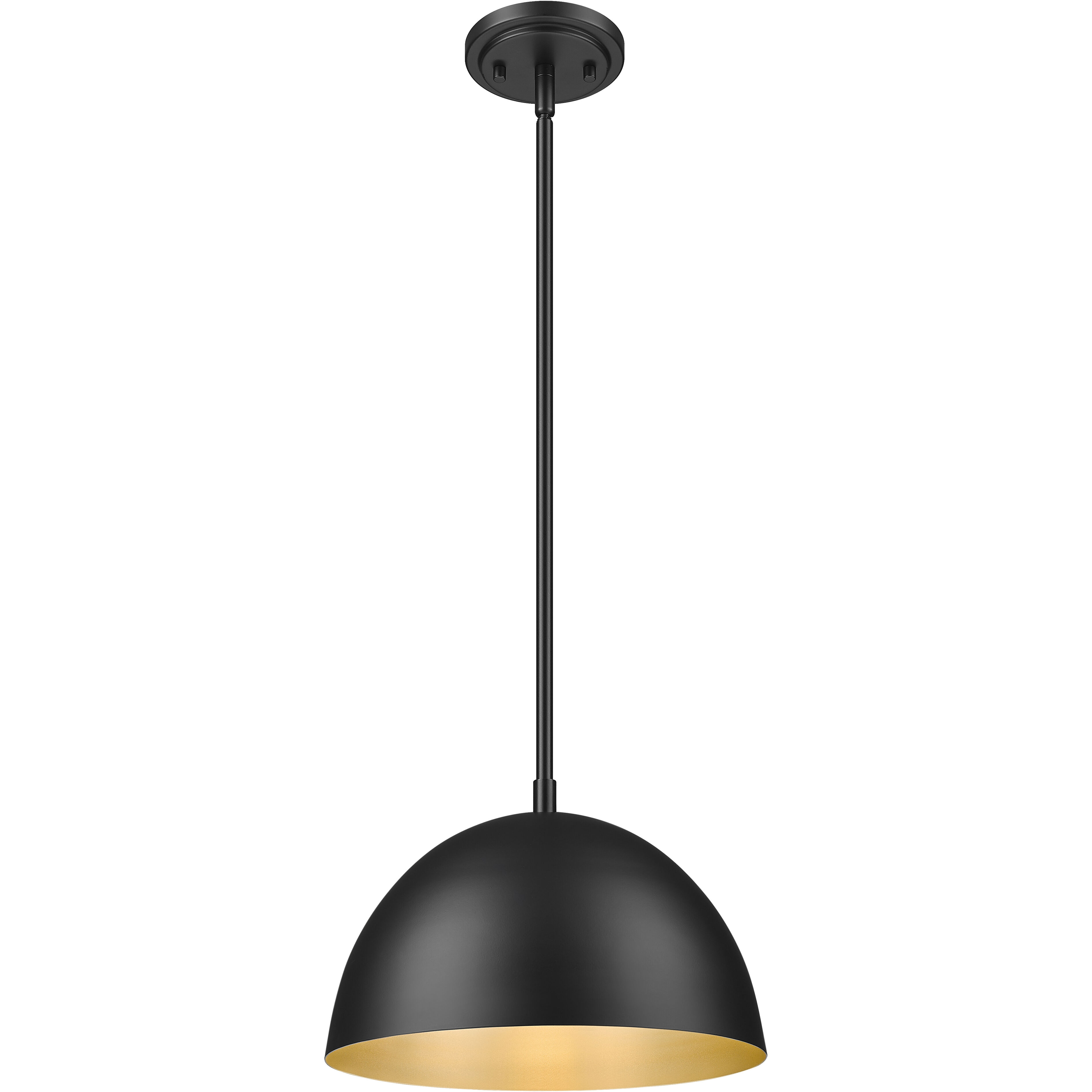 Vega 1 Light 12 inch Matte Black Pendant Ceiling Light