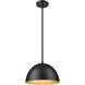 Vega 1 Light 12 inch Matte Black Pendant Ceiling Light