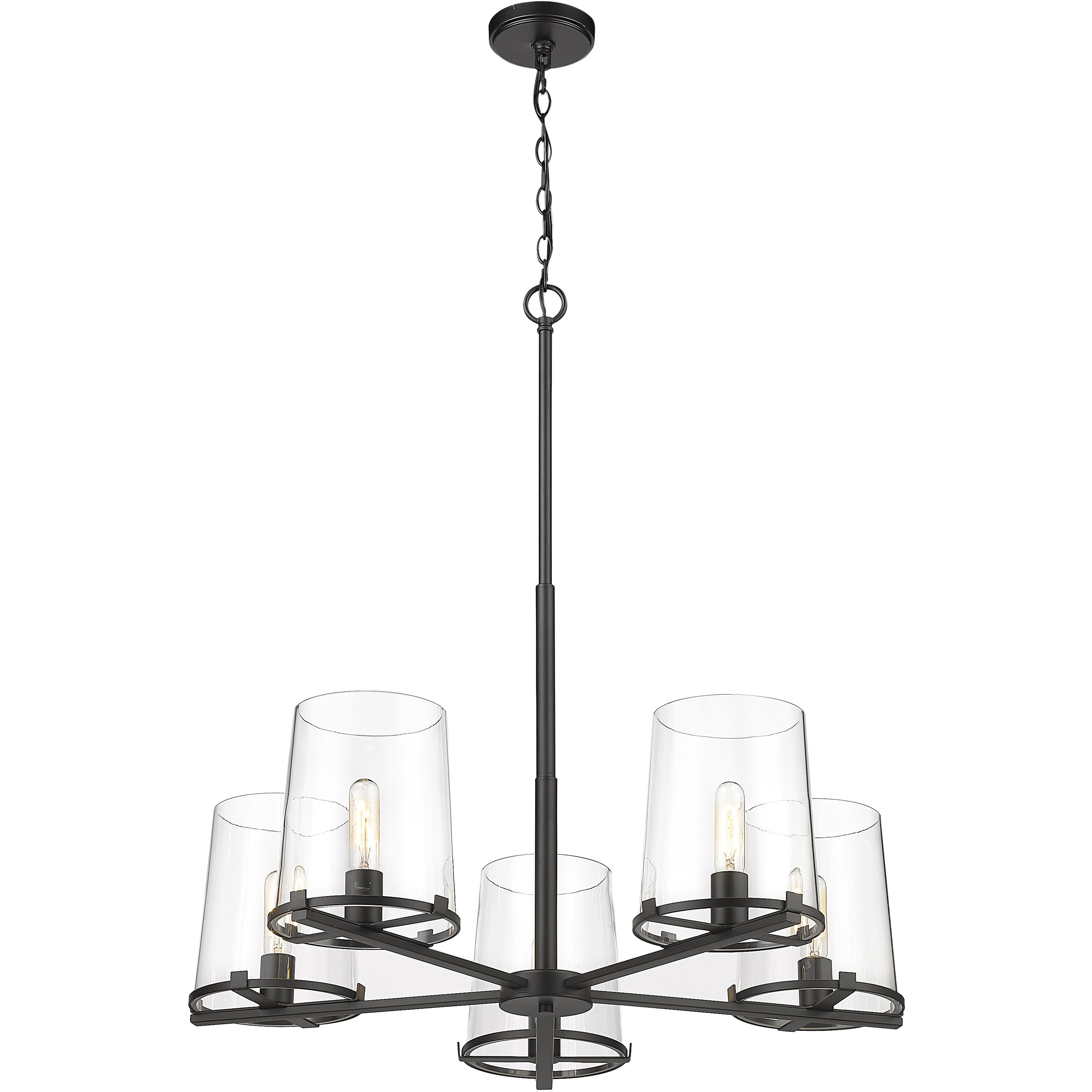 Callista 5 Light 33 inch Matte Black Chandelier Ceiling Light