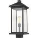 Portland 1 Light 22.5 inch Black Outdoor Post Mount Fixture in Clear Beveled Glass, 12