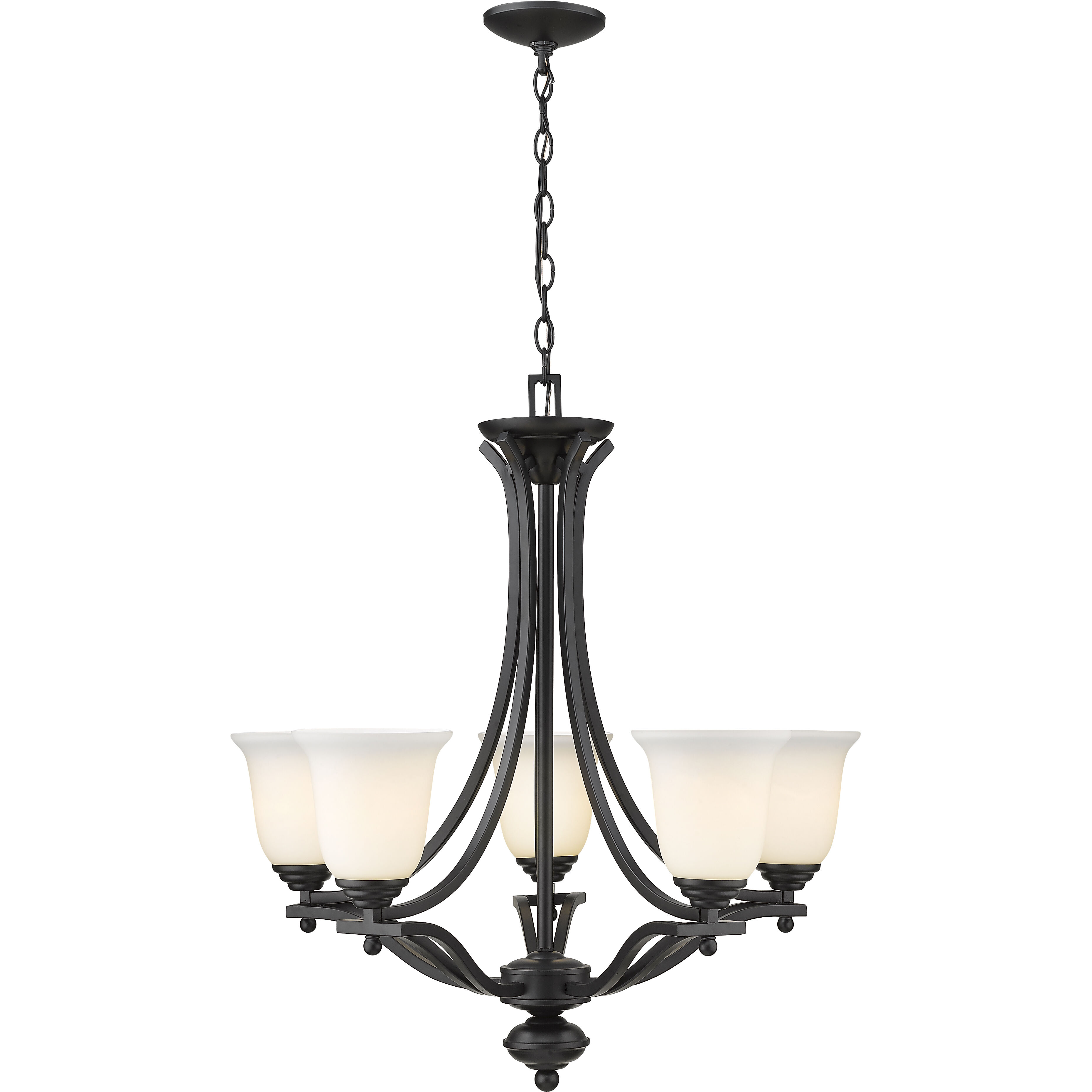Lagoon 5 Light 26.5 inch Matte Black Chandelier Ceiling Light