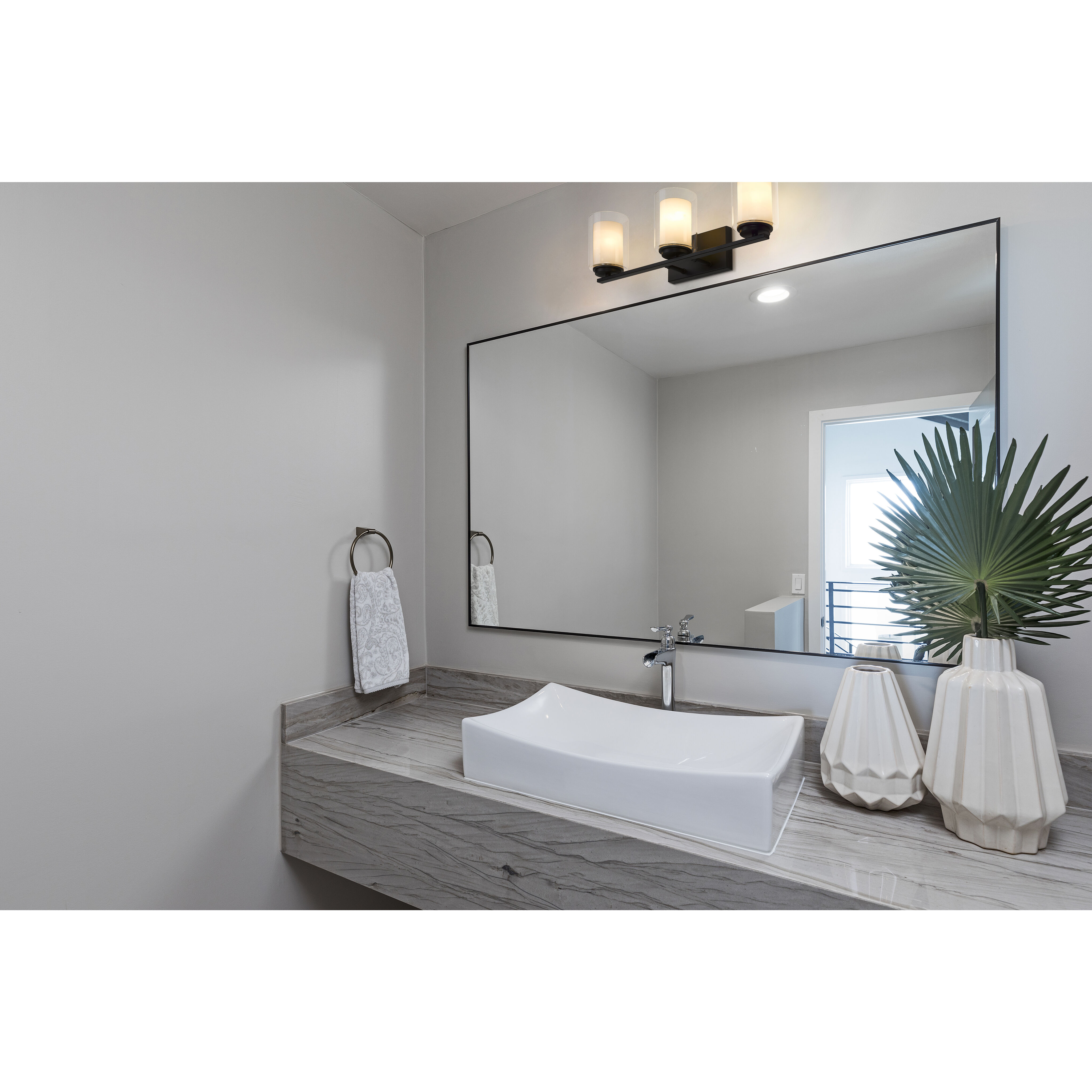 Willow 3 Light 24 inch Matte Black Vanity Wall Light