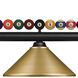 Shark 3 Light 58 inch Matte Black Billiard Ceiling Light in Satin Gold Steel