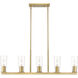 Titus 5 Light 44 inch Modern Gold Linear Chandelier Ceiling Light