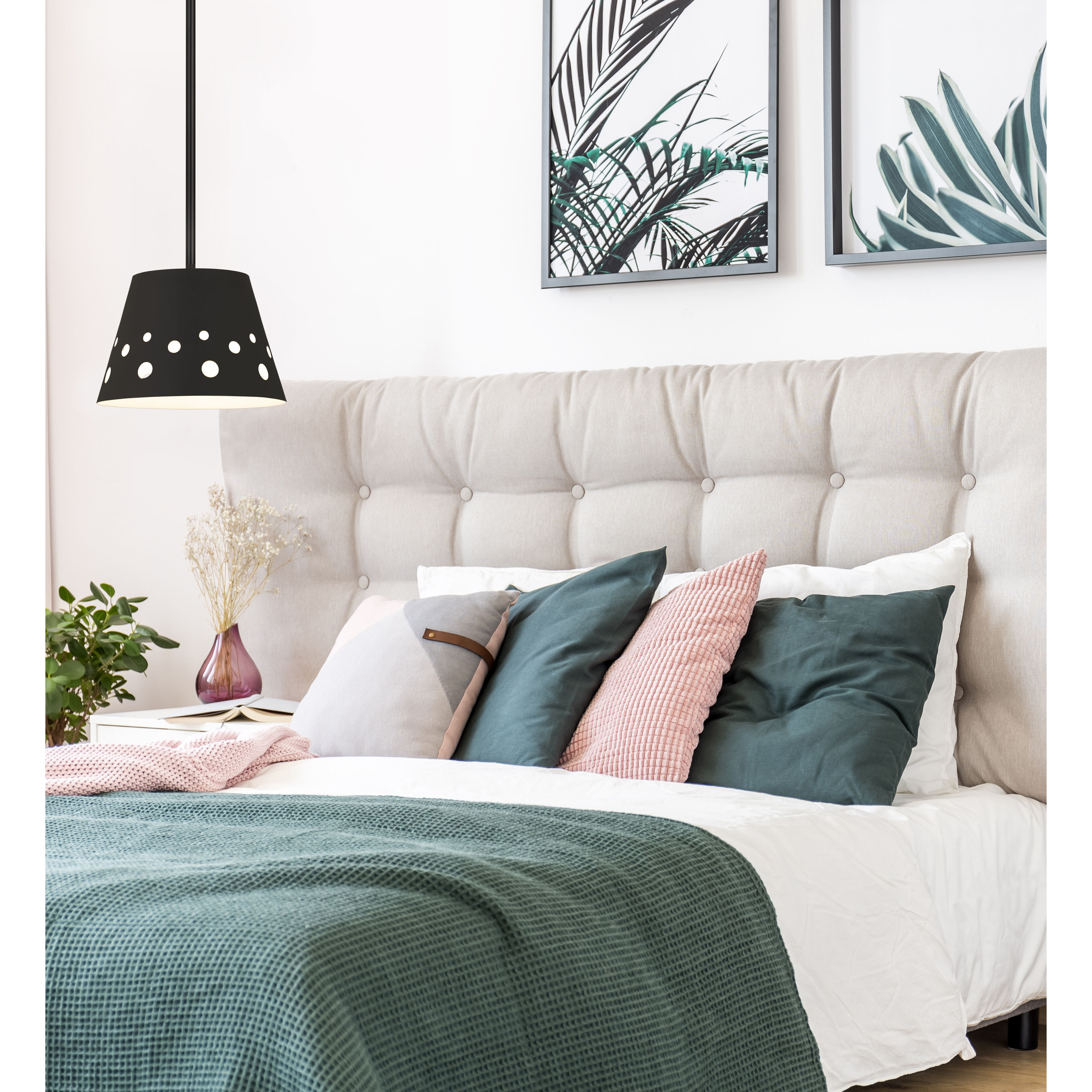 Katie 1 Light 12 inch Matte Black Pendant Ceiling Light