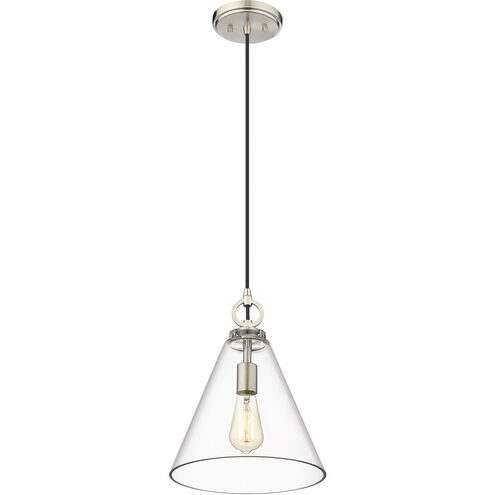 Harper 1 Light 11.5 inch Brushed Nickel Pendant Ceiling Light