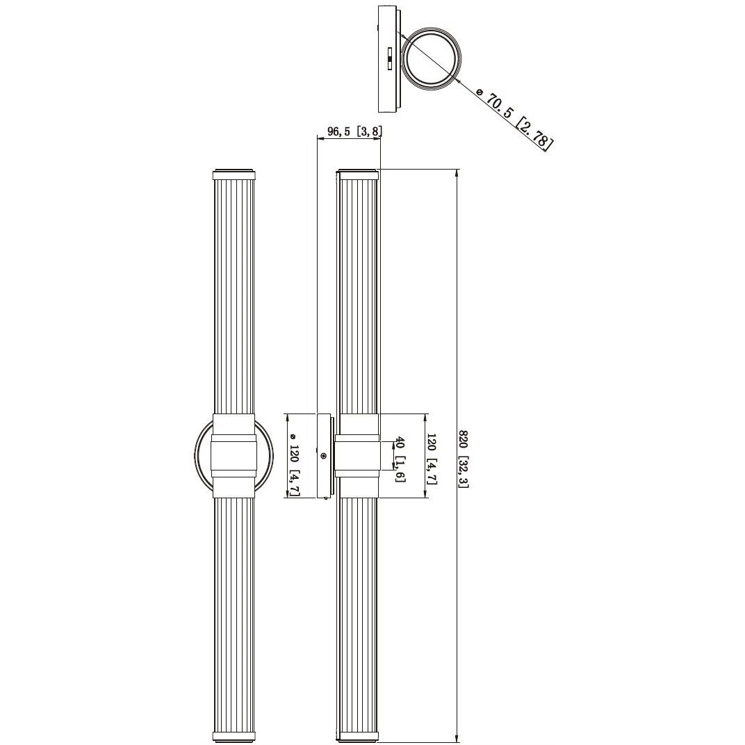 Warwick LED 32.5 inch Matte Black Bath Vanity Wall Light