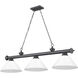 Cordon 3 Light 57.25 inch Bronze Plate Billiard Ceiling Light in White Plastic