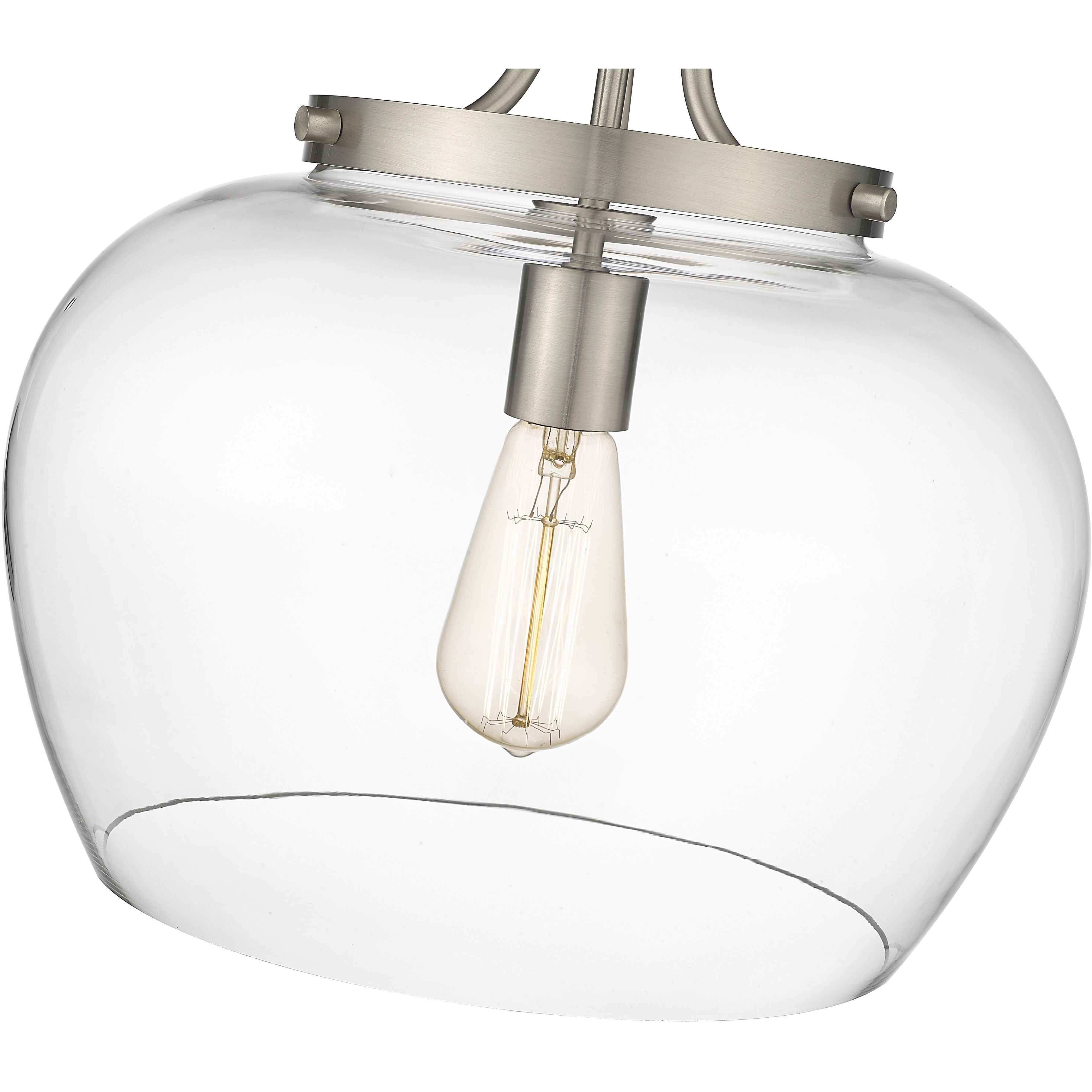 Joliet 1 Light 13 inch Brushed Nickel Semi Flush Mount Ceiling Light