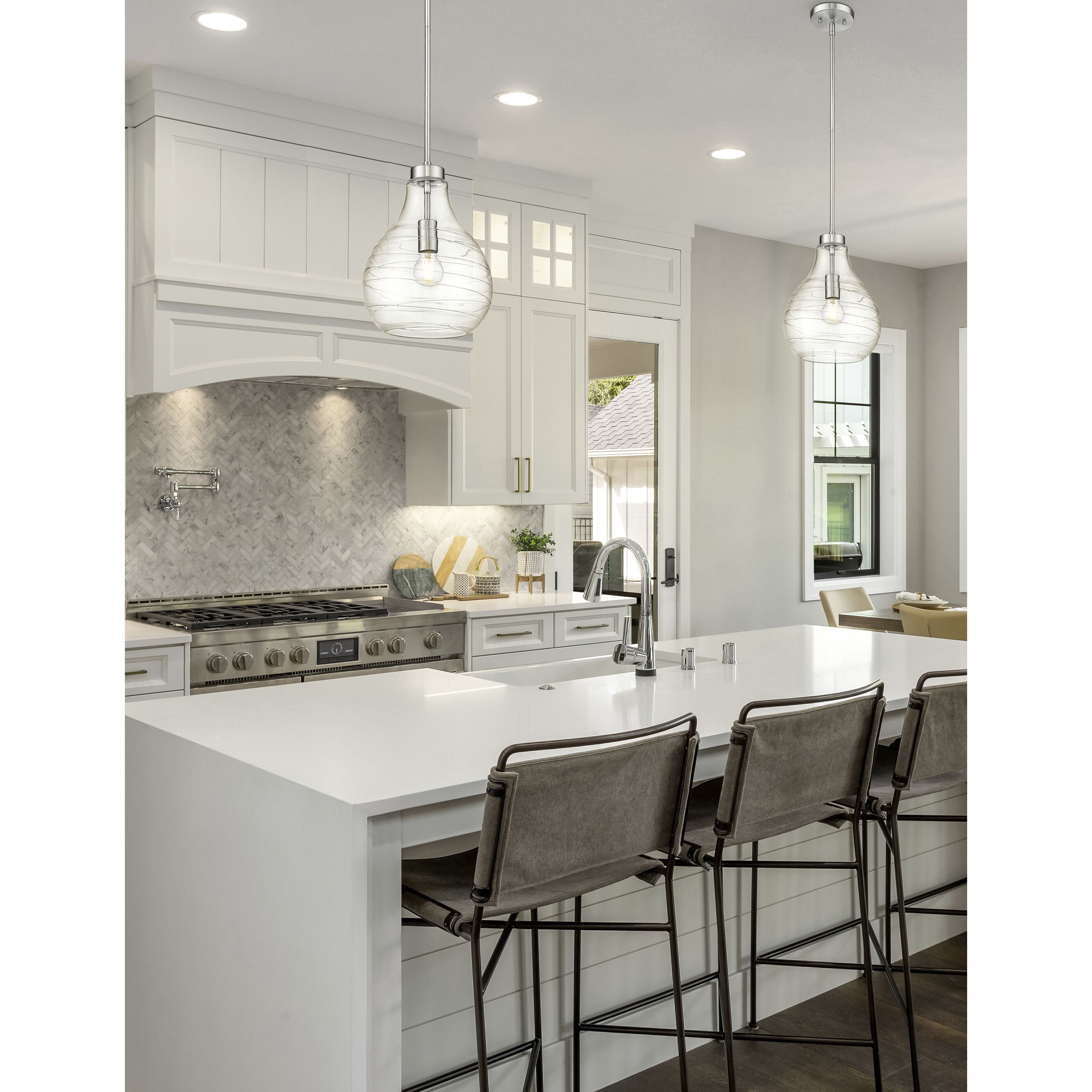 Bon Air 1 Light 10 inch Brushed Nickel Pendant Ceiling Light