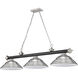 Cordon 3 Light 58 inch Matte Black and Brushed Nickel Billiard Ceiling Light in Brushed Nickel Steel