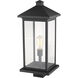 Portland 1 Light 22.5 inch Black Outdoor Post Mount Fixture in Clear Beveled Glass, 12