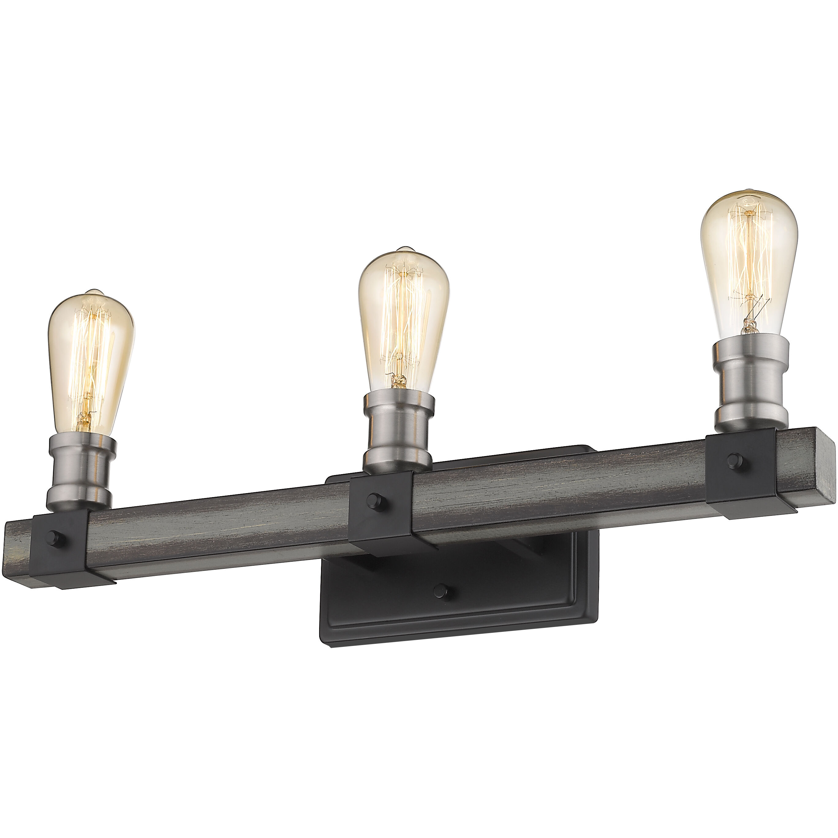 Kirkland 3 Light 22 inch Ashen Barnboard Vanity Wall Light