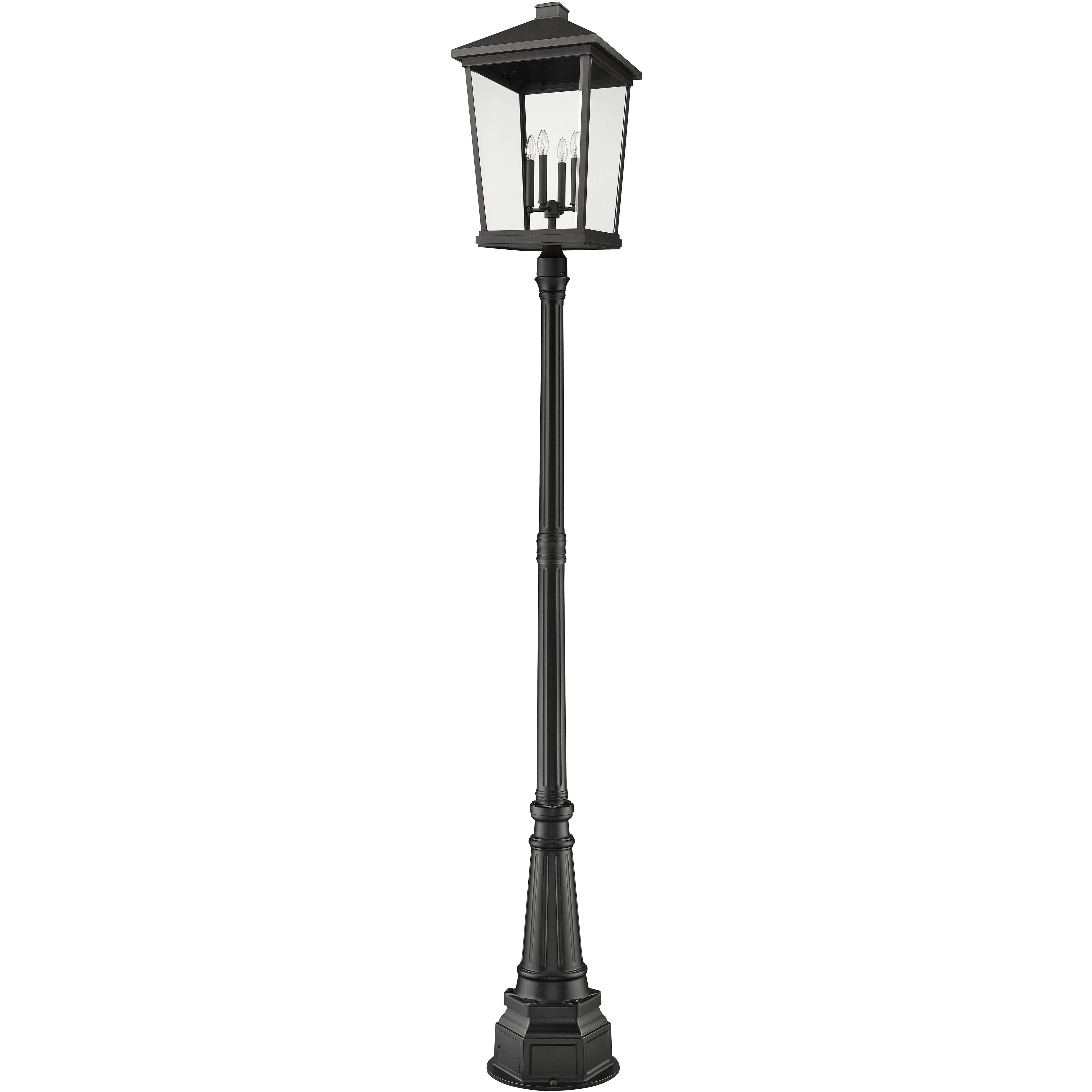 Beacon 4 Light 113.25 inch Black Outdoor Post Mounted Fixture