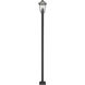 Talbot 3 Light 113.5 inch Black Outdoor Post Mounted Fixture in Clear Beveled Glass