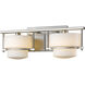 Porter 2 Light 16 inch Brushed Nickel Vanity Wall Light in G9