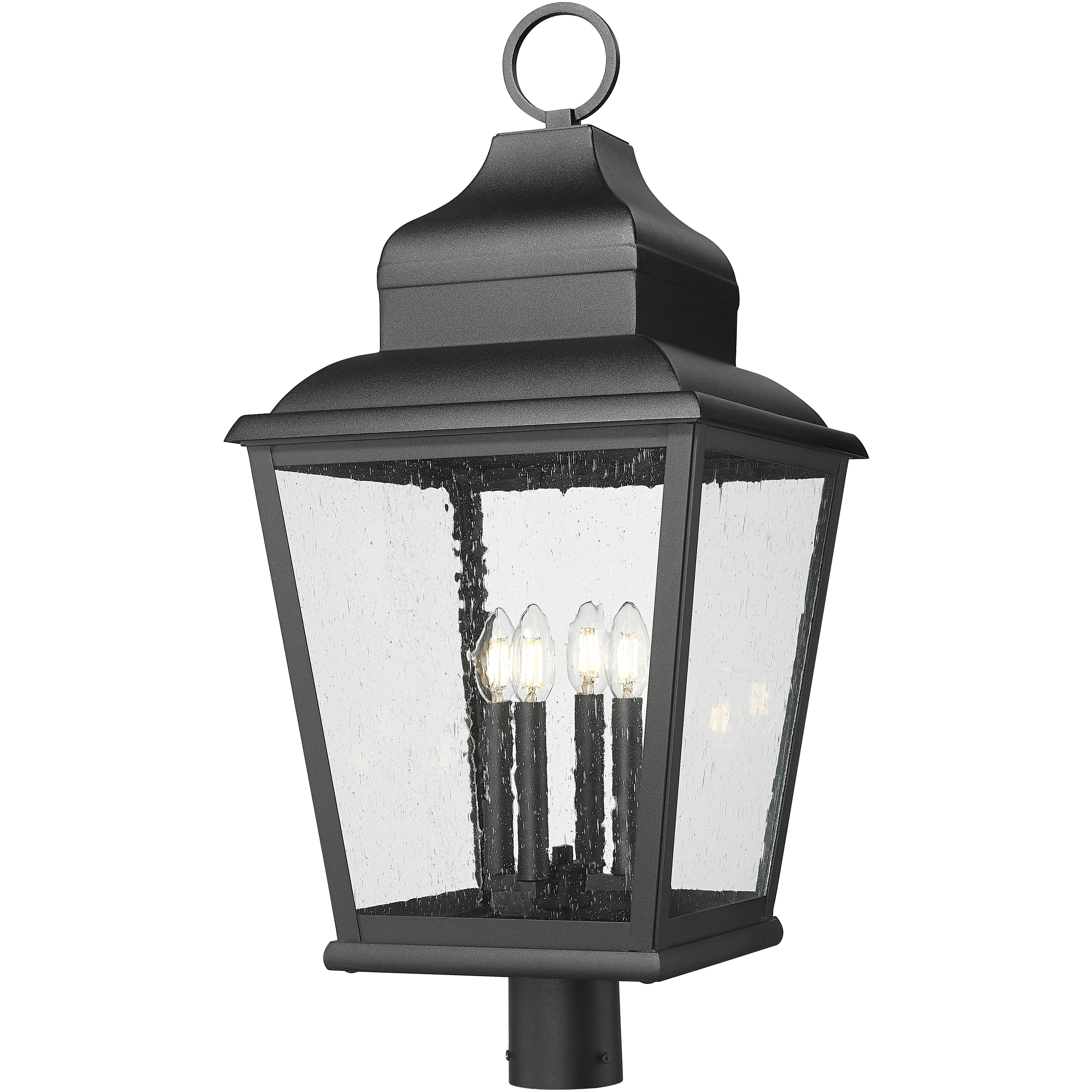 Raphael 4 Light 33 inch Sand Black Outdoor Post Mount Fixture in Soft Sand Black