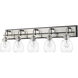 Kraken 5 Light 38 inch Matte Black and Brushed Nickel Vanity Wall Light