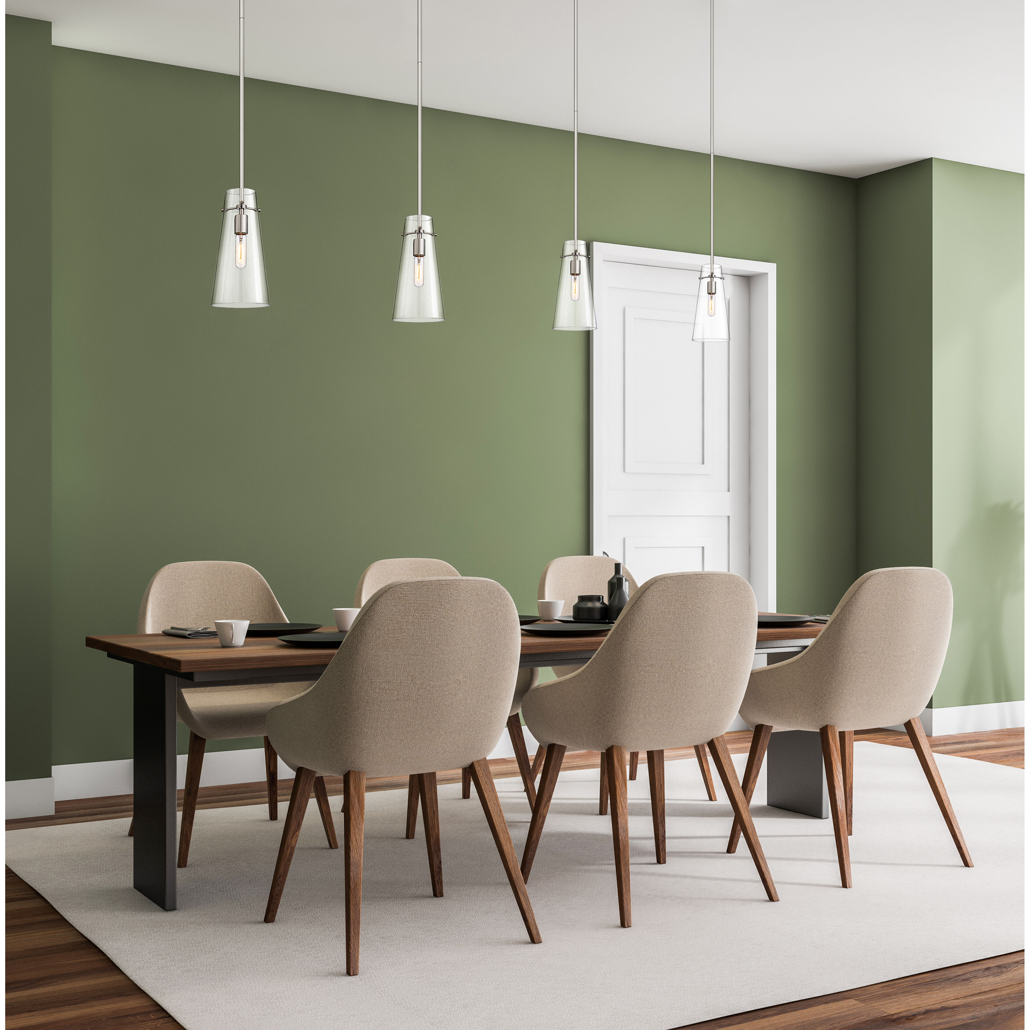 Kira 1 Light 6.5 inch Brushed Nickel Pendant Ceiling Light