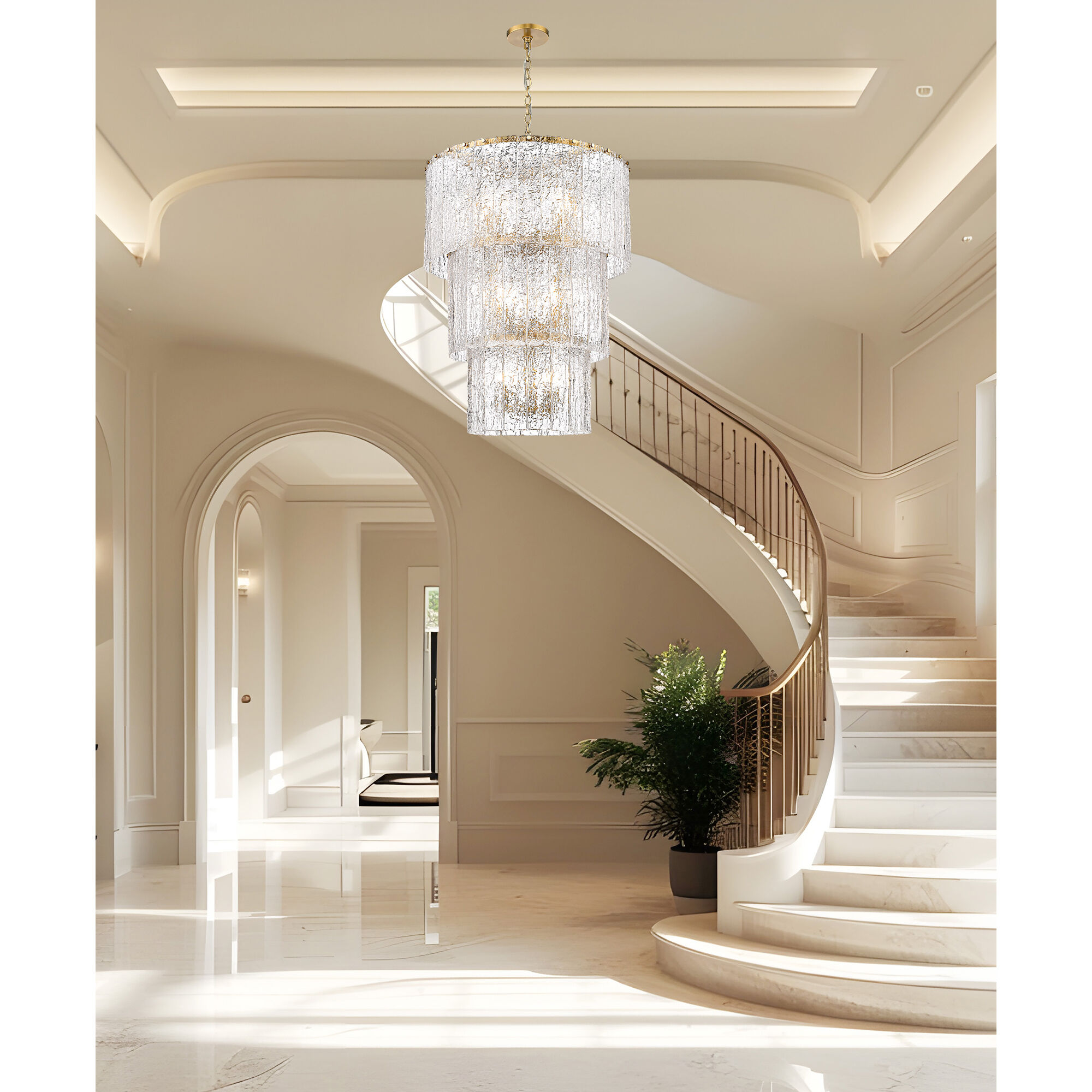 Glacier 12 Light 27.5 inch Modern Gold Chandelier Ceiling Light