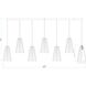 Farrell 7 Light 54 inch Modern Gold Linear Chandelier Ceiling Light