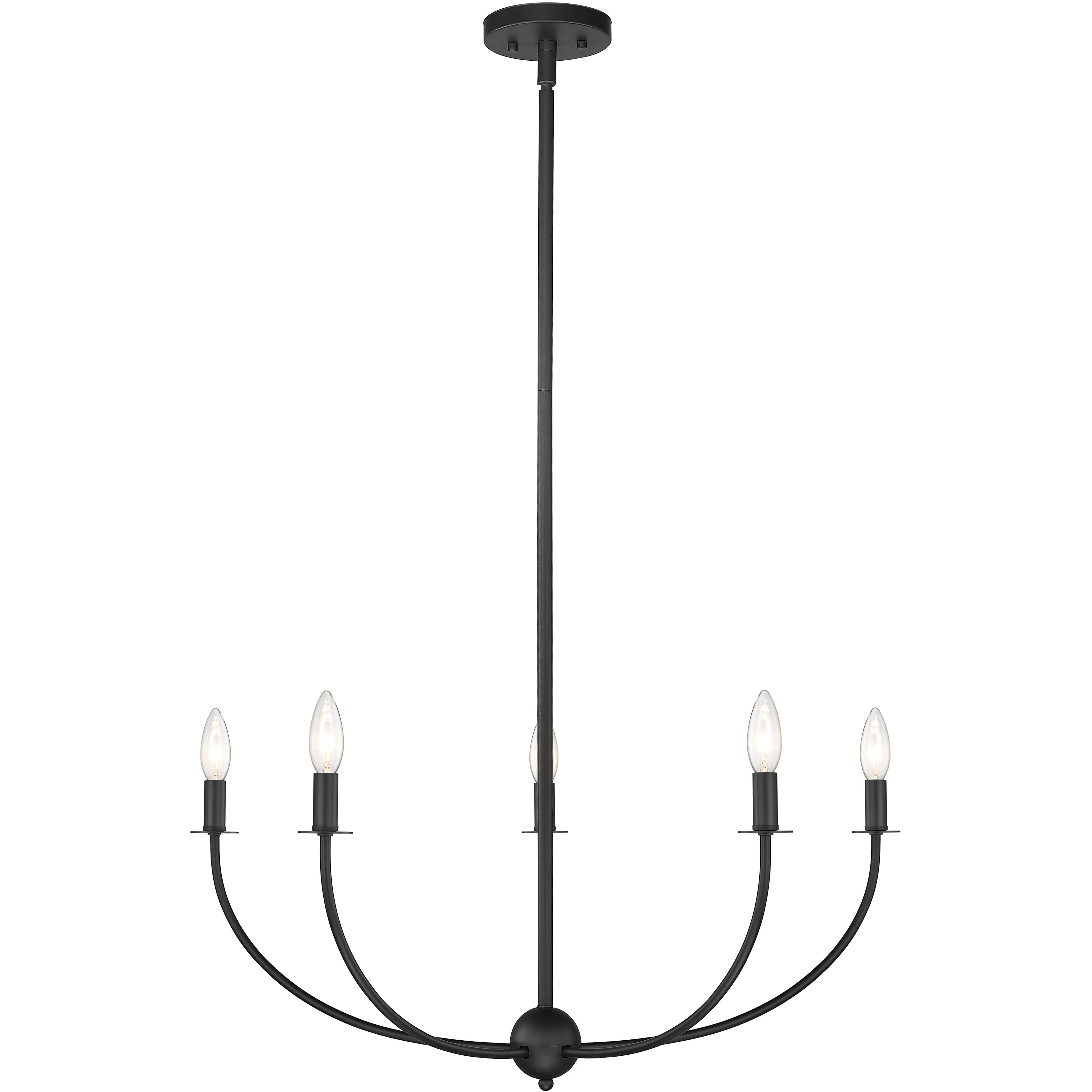 Shannon 5 Light 32 inch Matte Black Chandelier Ceiling Light