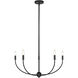 Shannon 5 Light 32 inch Matte Black Chandelier Ceiling Light