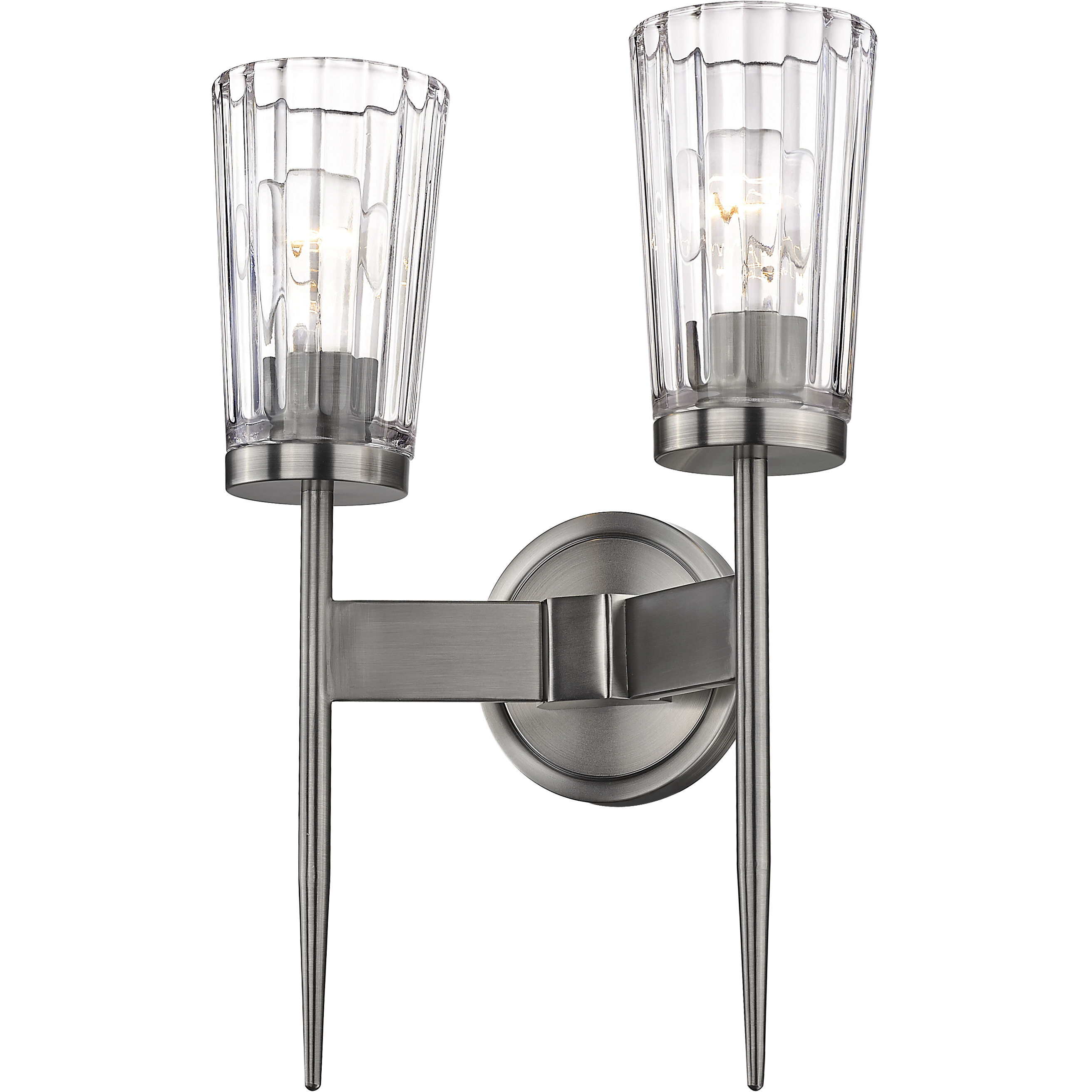 Flair 2 Light 11 inch Antique Nickel Wall Sconce Wall Light