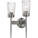 Flair 2 Light 11 inch Antique Nickel Wall Sconce Wall Light