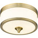Cosmopolitan 3 Light 13.75 inch Heritage Brass Flush Mount Ceiling Light