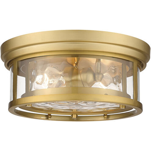 Clarion 2 Light 12 inch Olde Brass Flush Mount Ceiling Light