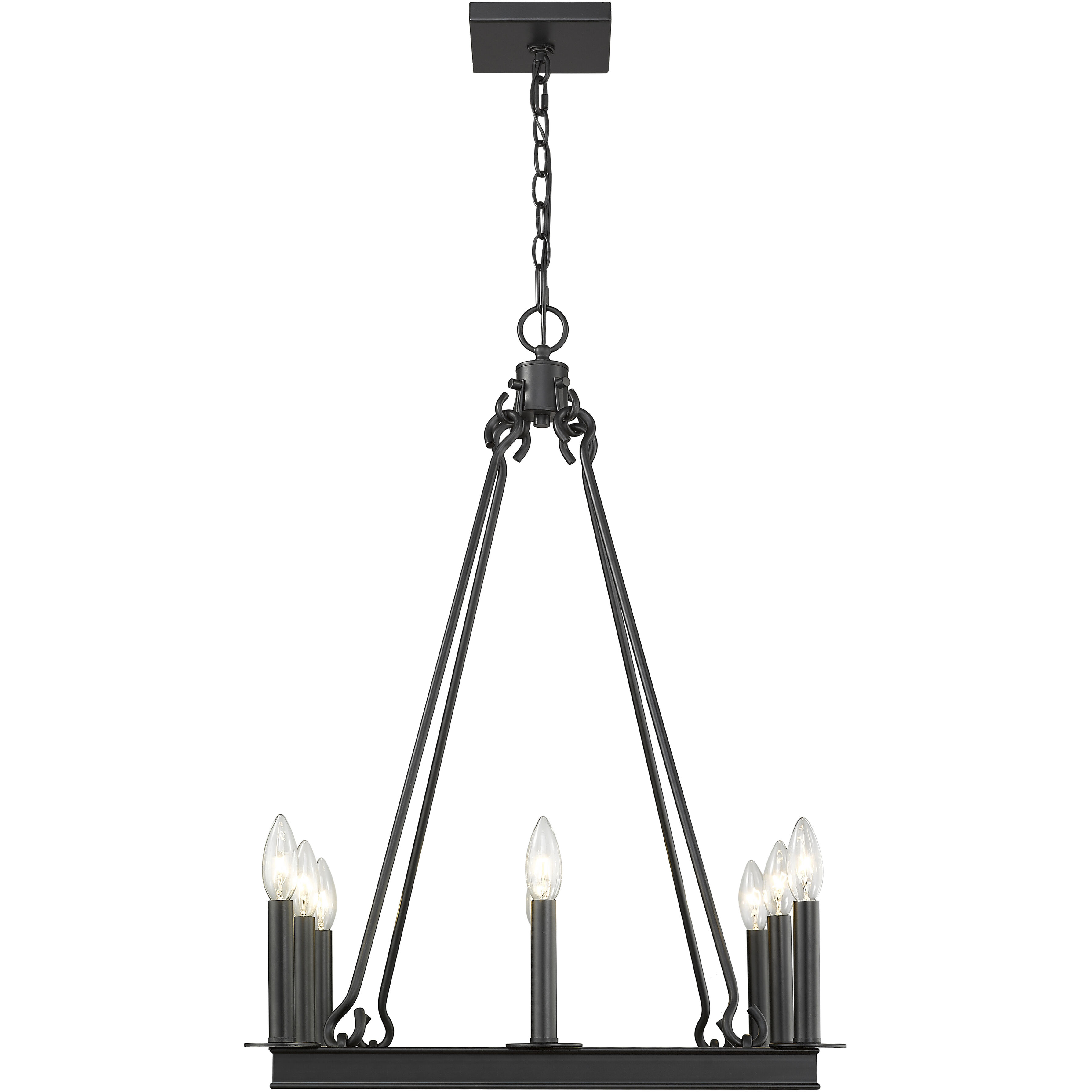 Barclay 8 Light 20 inch Matte Black Chandelier Ceiling Light