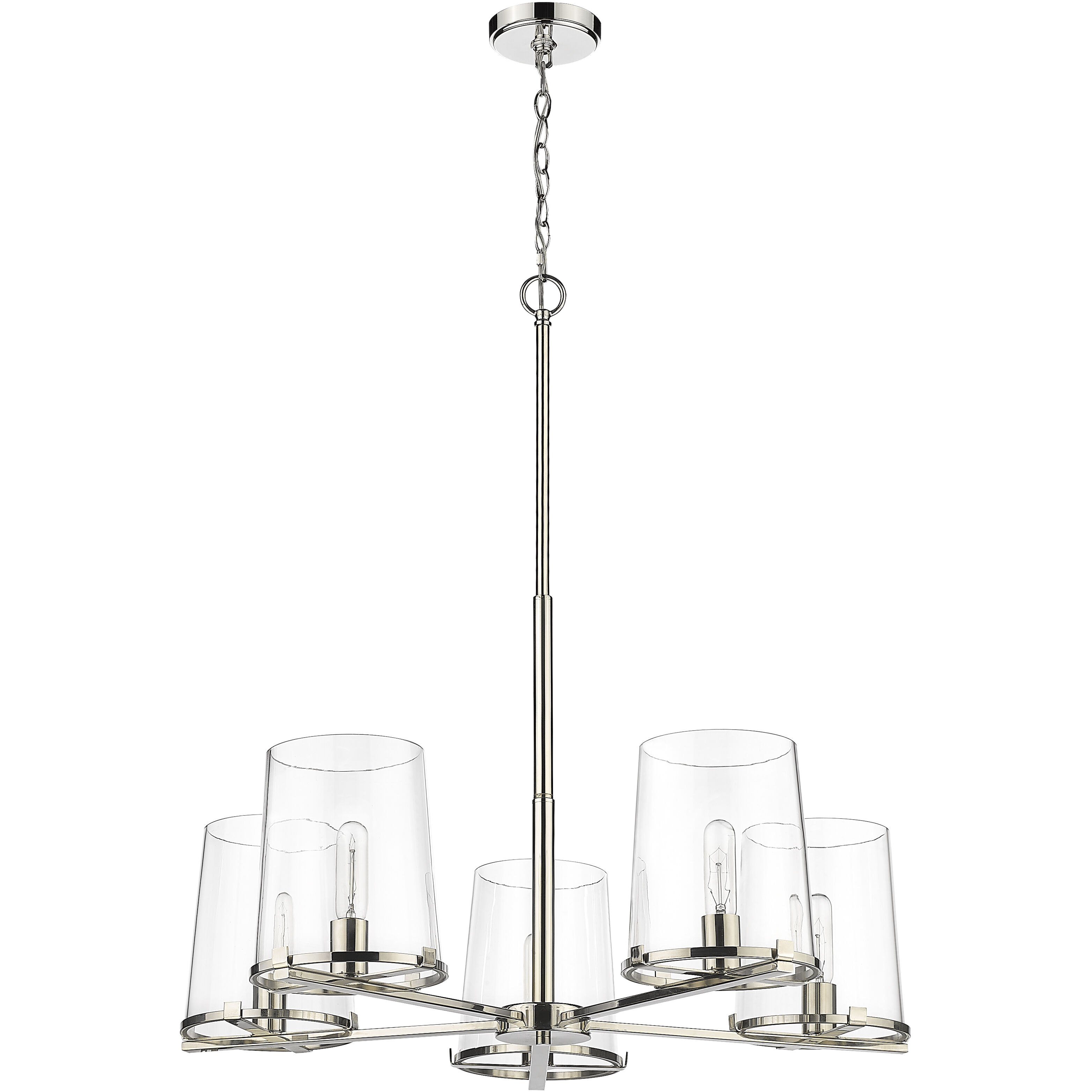 Callista 5 Light 33 inch Polished Nickel Chandelier Ceiling Light