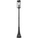 Nova 4 Light 109.5 inch Black Outdoor Post Mounted Fixture in Clear Glass