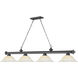 Cordon 4 Light 81.75 inch Bronze Plate Billiard Ceiling Light in White Mottle Glass
