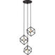 Vertical 3 Light 18 inch Matte Black/Brushed Nickel Chandelier Ceiling Light