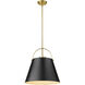 Z-Studio 1 Light 18 inch Matte Black and Heritage Brass Pendant Ceiling Light