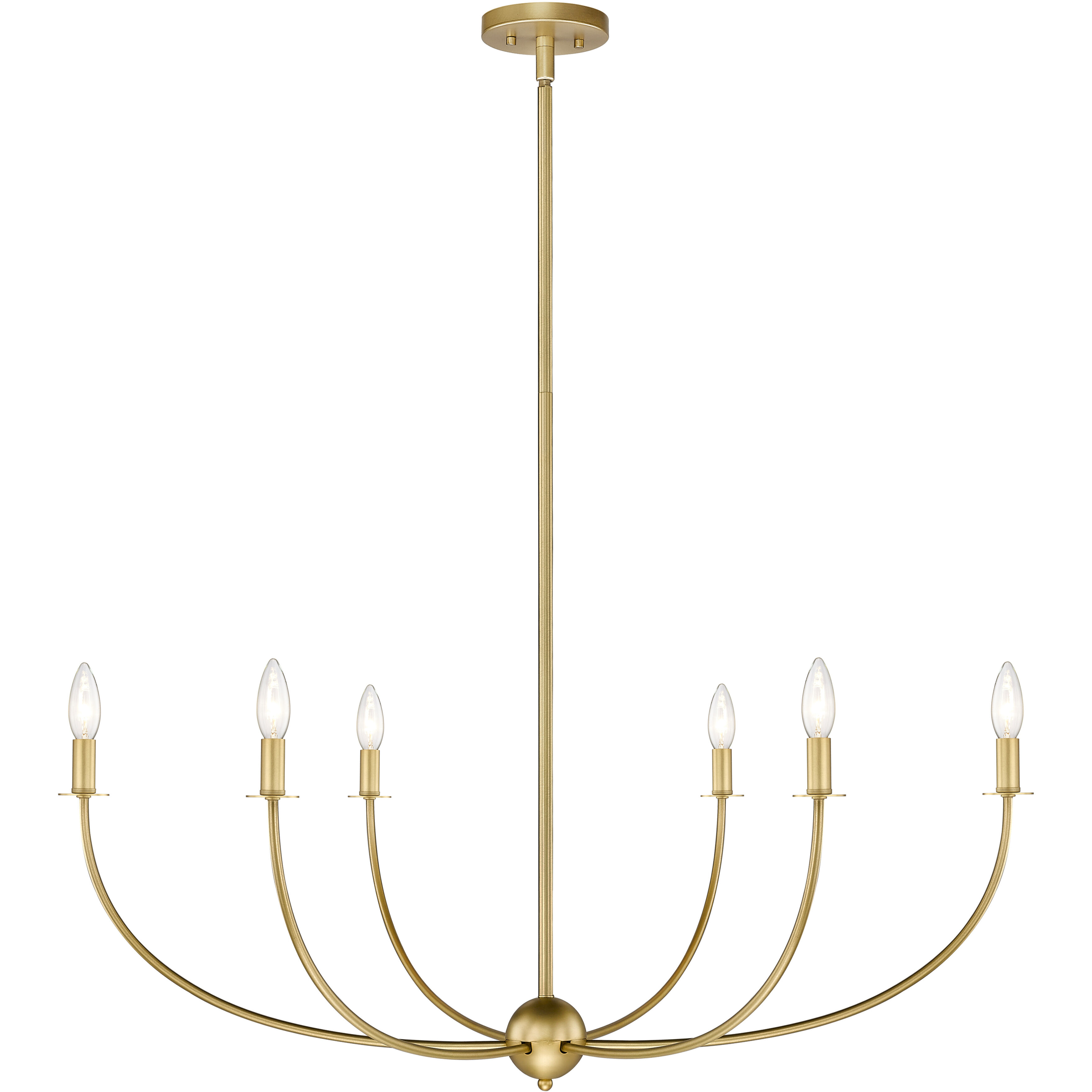 Shannon 6 Light 42 inch Rubbed Brass Chandelier Ceiling Light