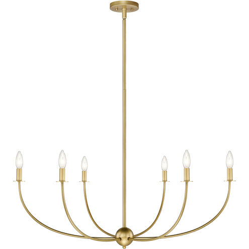Shannon 6 Light 42 inch Rubbed Brass Chandelier Ceiling Light
