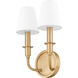 Tova 2 Light 9.25 inch Rubbed Brass Wall Sconce Wall Light