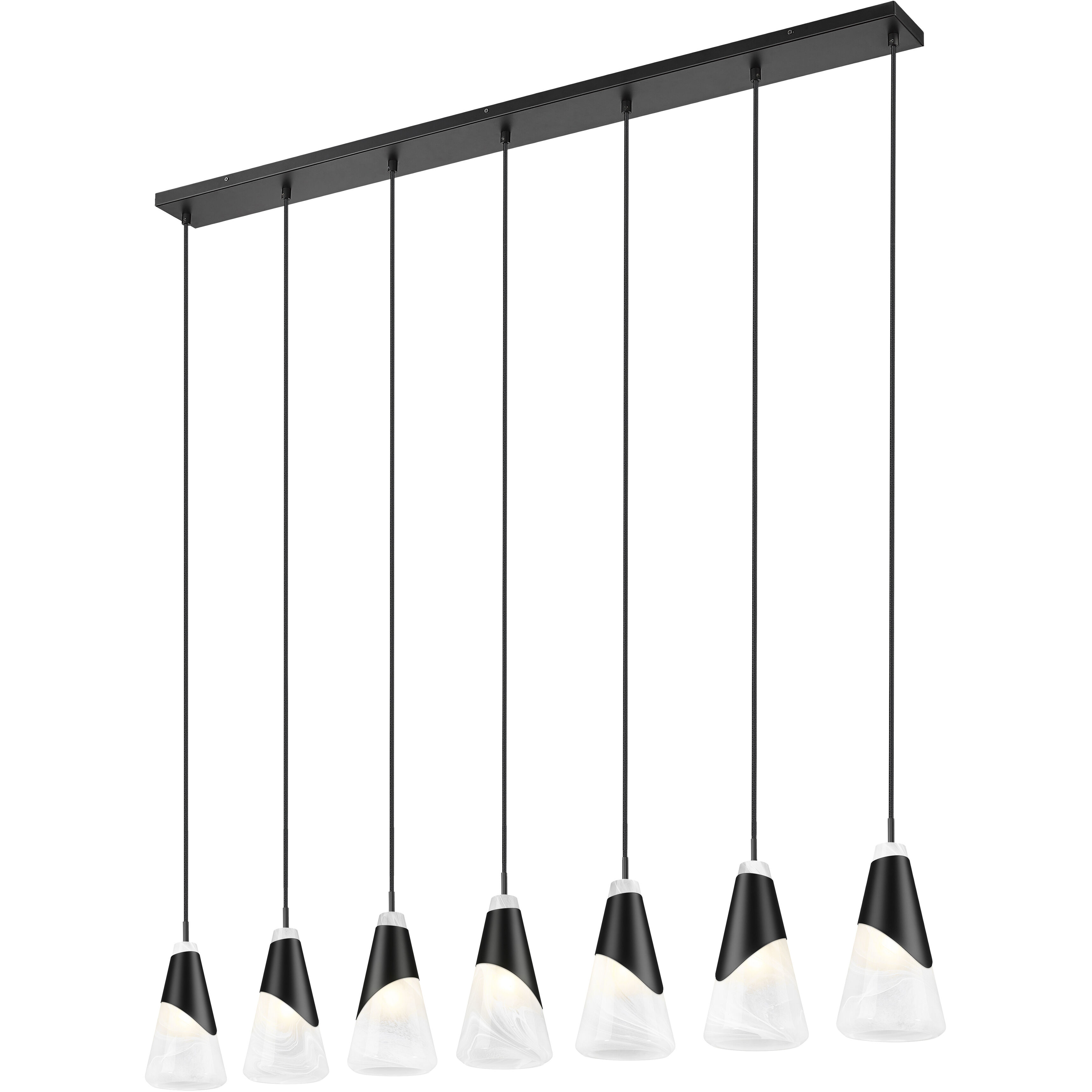 Aimie Linear Chandelier Ceiling Light in Matte Black