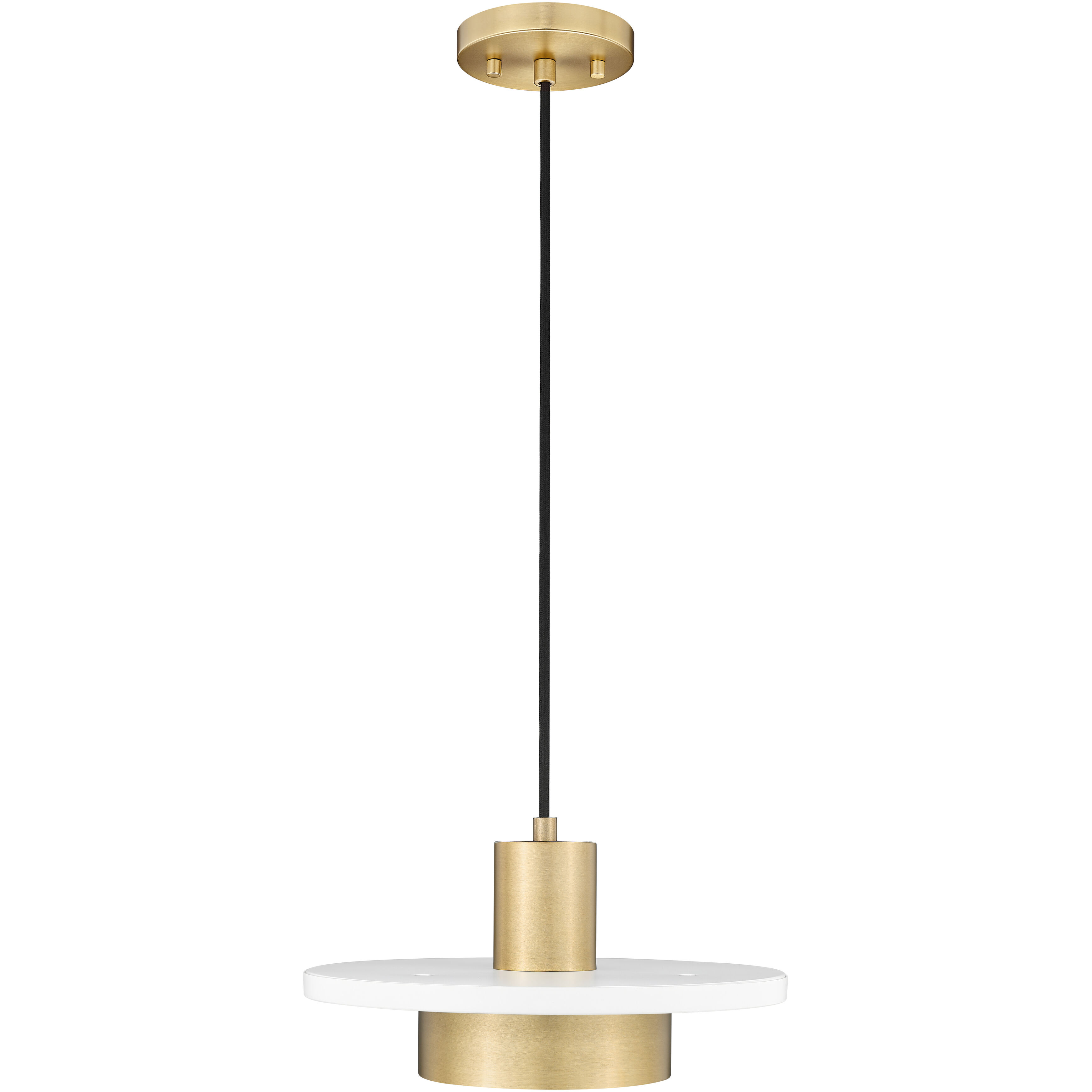 Ludo Pendant Ceiling Light in Matte White and Modern Gold