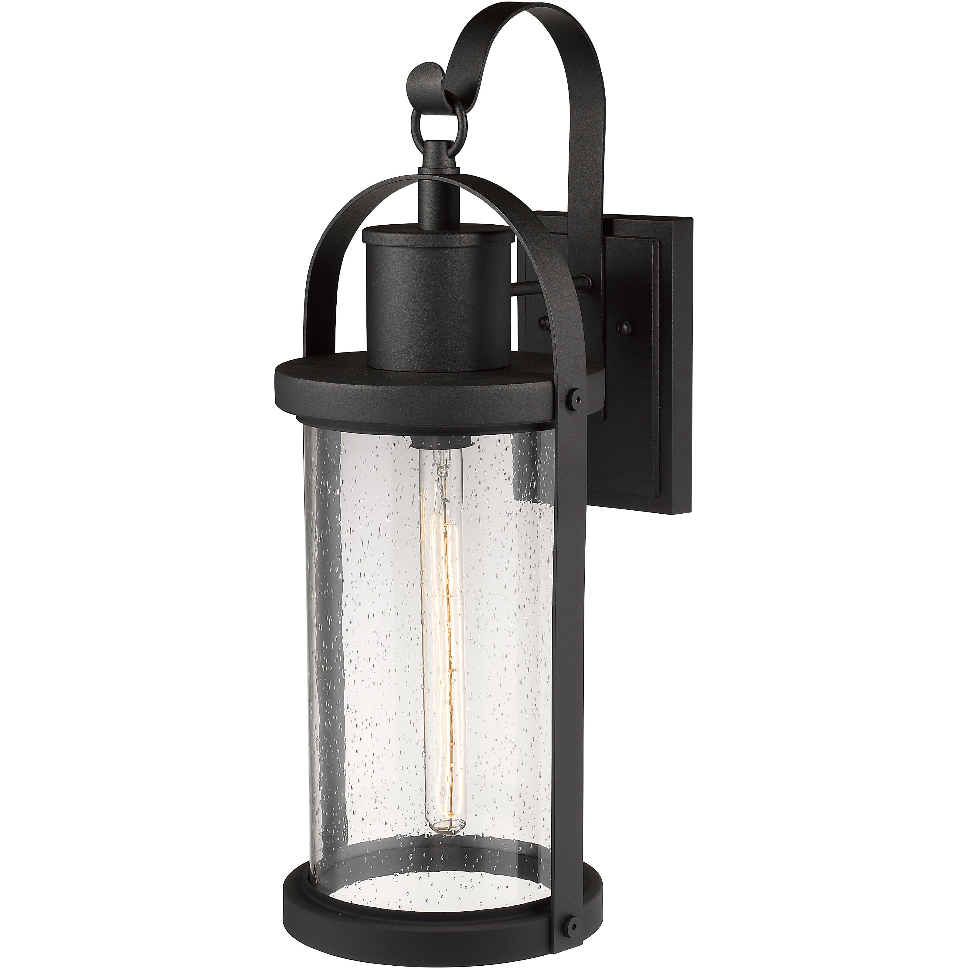 Roundhouse 1 Light 24.75 inch Black Outdoor Wall Light