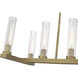 Beau 9 Light 56 inch Rubbed Brass Linear Chandelier Ceiling Light