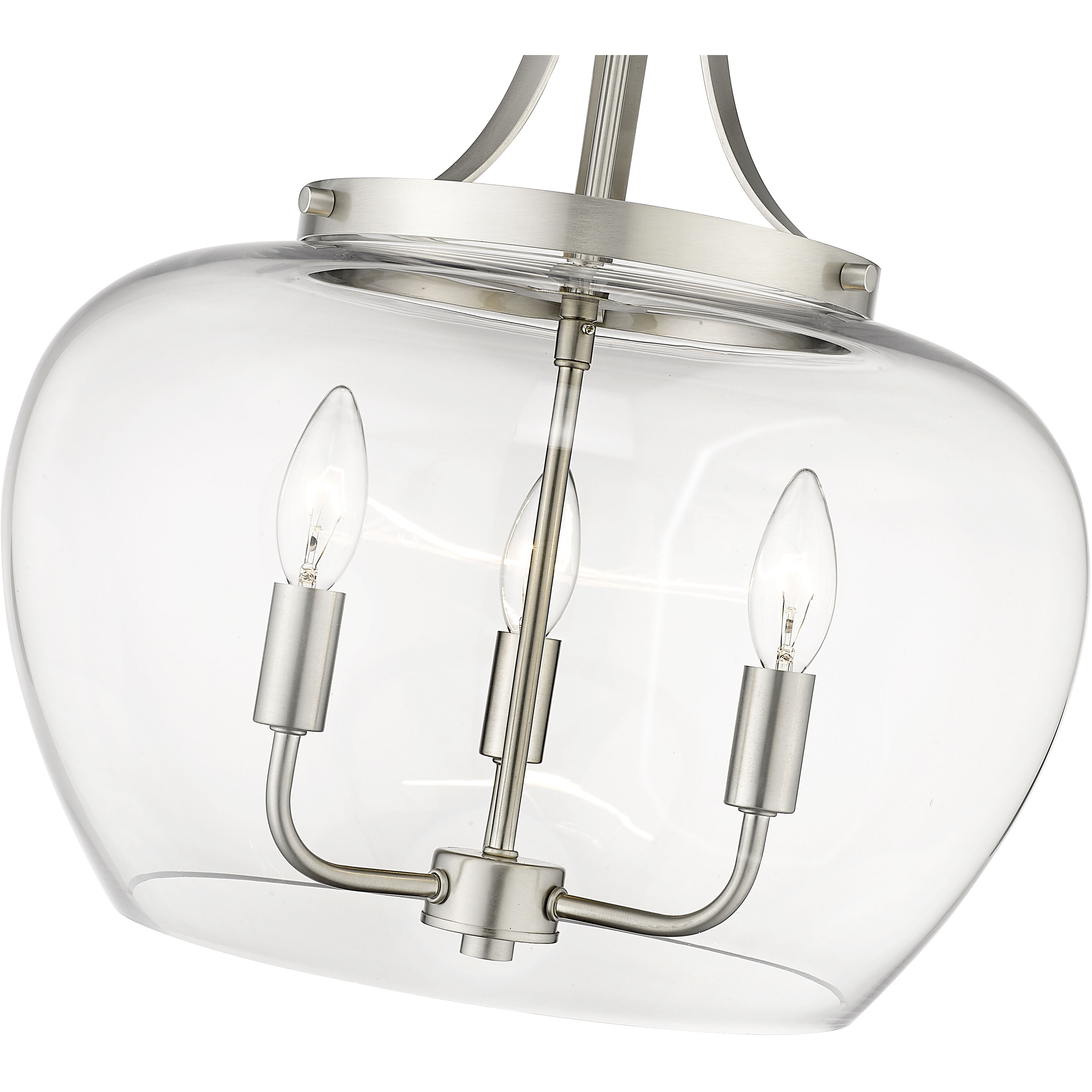 Joliet 3 Light 15.75 inch Brushed Nickel Pendant Ceiling Light