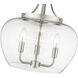 Joliet 3 Light 15.75 inch Brushed Nickel Pendant Ceiling Light