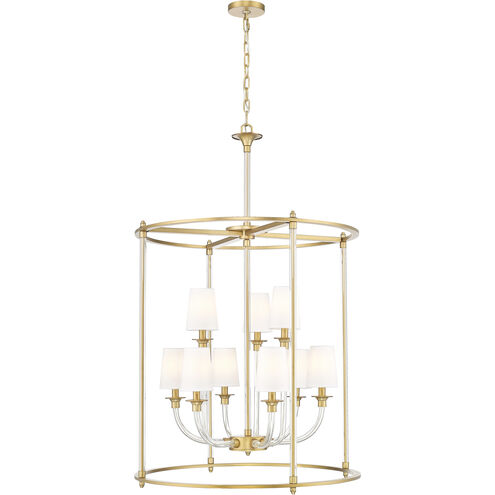 Katerina 9 Light 28 inch Rubbed Brass Chandelier Ceiling Light