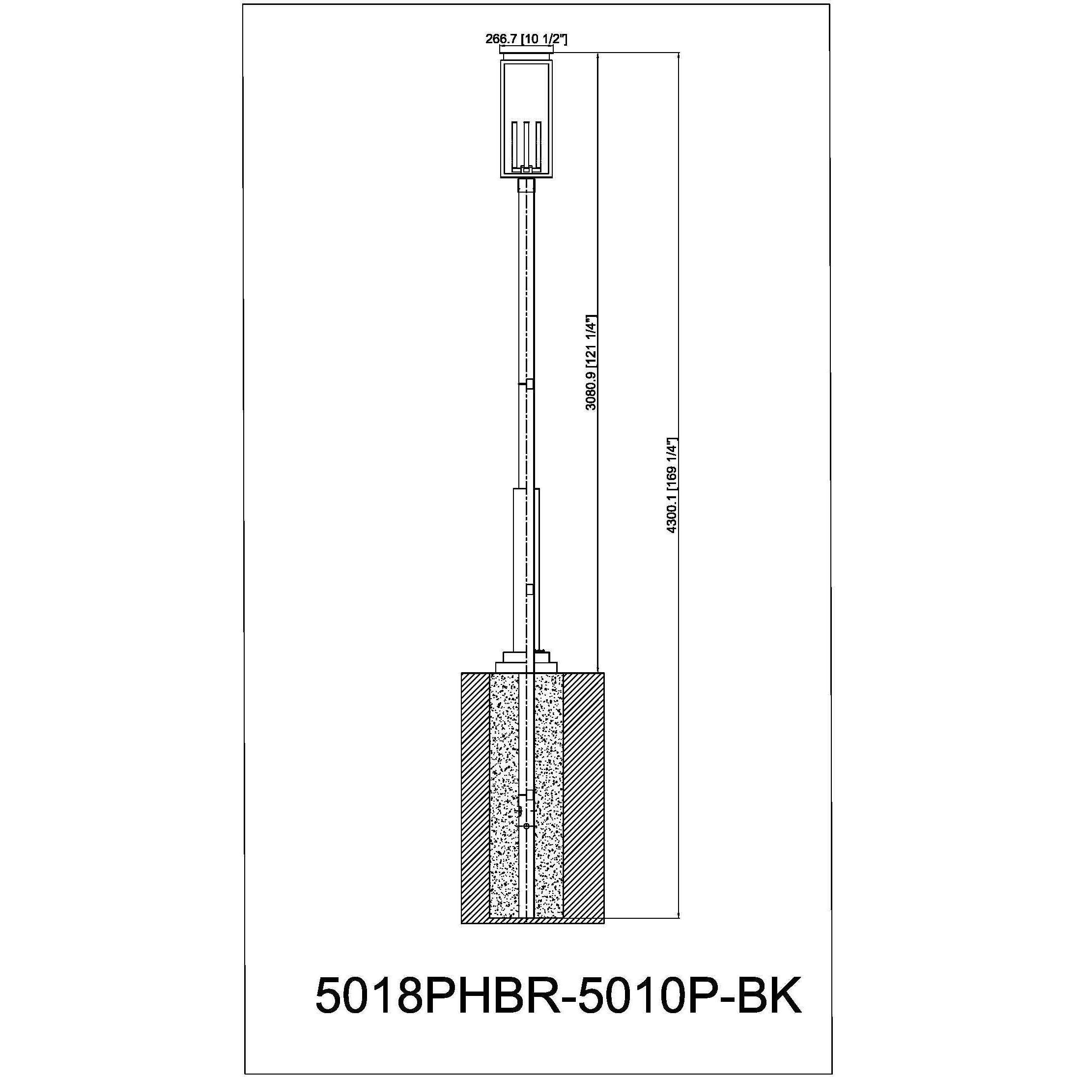 Nova 4 Light 122.25 inch Black Outdoor Post Mounted Fixture