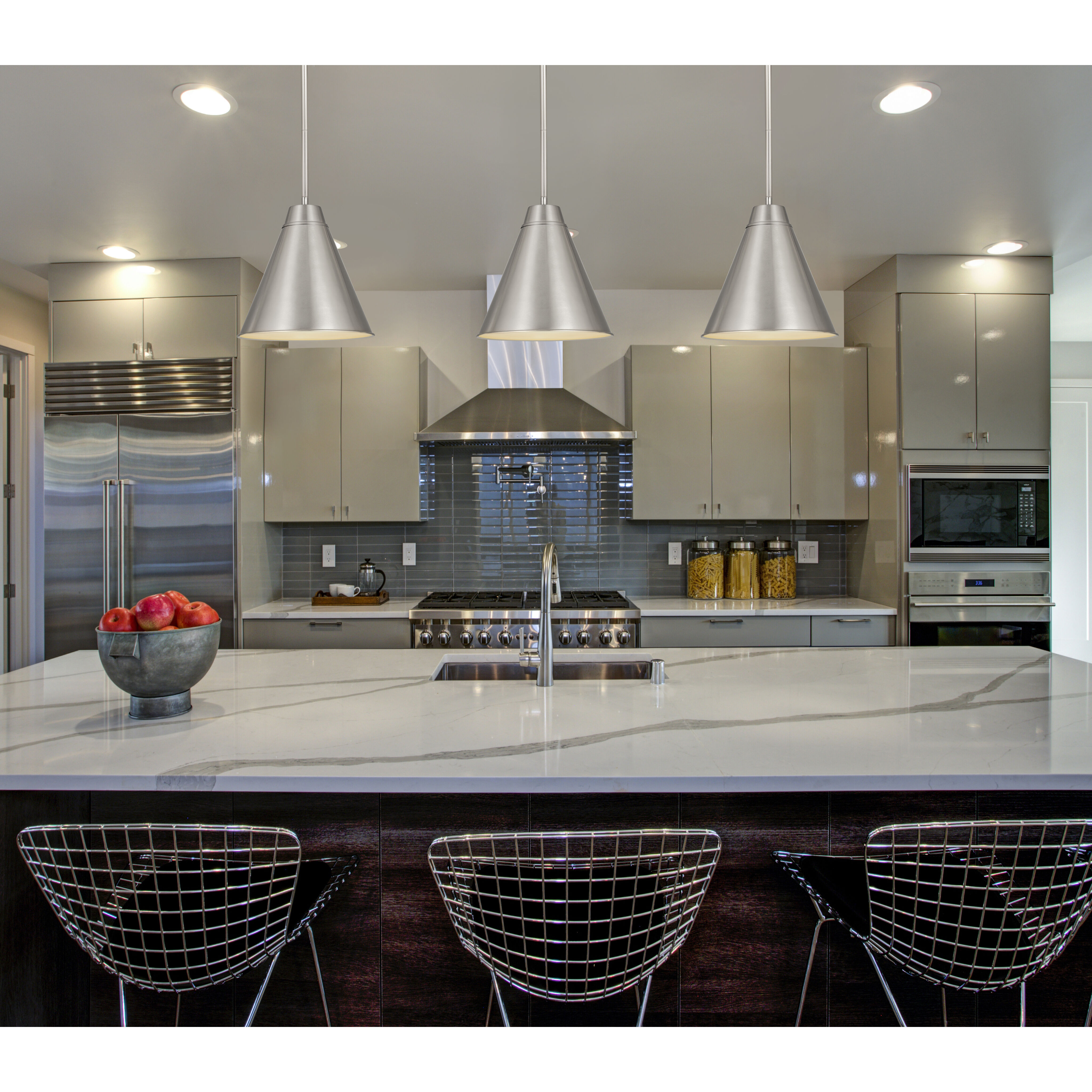 Eaton 1 Light 12 inch Brushed Nickel Pendant Ceiling Light